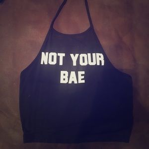 Black halter crop top